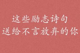可以用做座右铭的励志经典古诗词