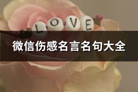 微信伤感名言名句大全(共67句)