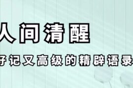 人间清醒，好记又高级的精辟语录句子