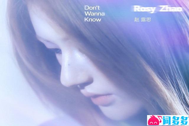 Rosy赵露思《Don’t Wanna Know》歌词及评论