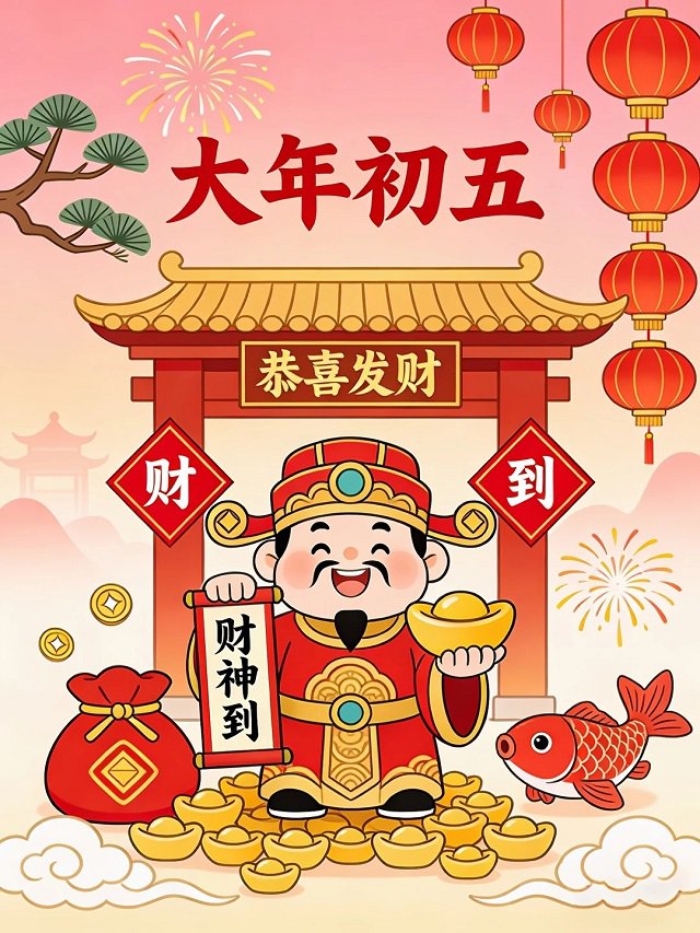 大年初五迎财神发朋友圈文案图片3